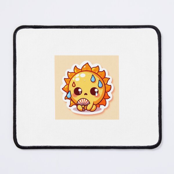 Item preview, Kawaii Hot Sun Sticker | Chibi Sun Sweating in Summer Heat designed and sold by PastelPawsArt.