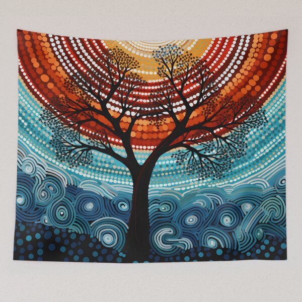 Item preview, Aboriginal Inspired Dot Art - Litchfield Water Tree designed and sold by GrinGalore.