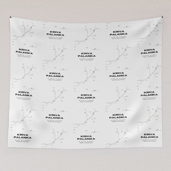 Item preview, Kriva Palanka North Macedonia Minimalist Map Print designed and sold by RM-Journey.