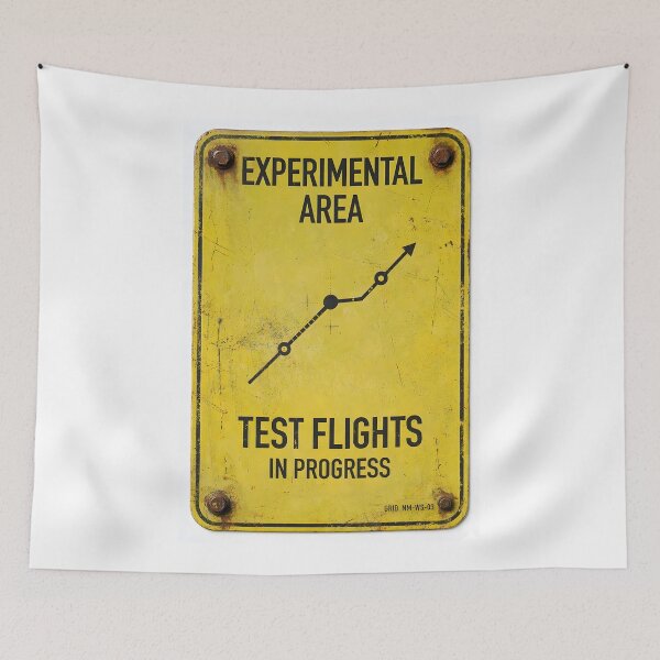 Item preview, Experimental Area - Test Flights In Progress | Military Sign designed and sold by Artist18XF.