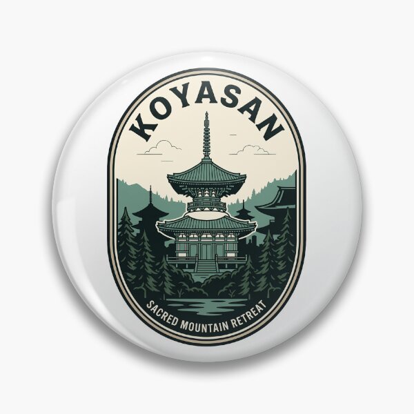 Item preview, Vintage Koyasan Japan Sacred Mountain Pagoda Badge designed and sold by k3rstman1.