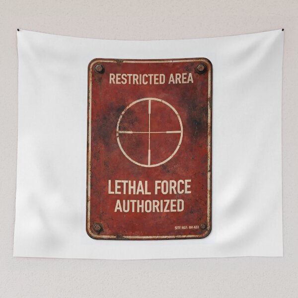 Item preview, Restricted Area - Lethal Force Authorized | Military Sign designed and sold by Artist18XF.