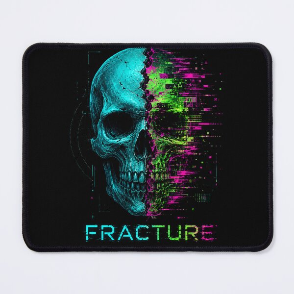 Item preview, Fracture Skull - Glitchcore Cyberpunk Skull Design with Neon Tech Vibes designed and sold by FocusedPatterns.