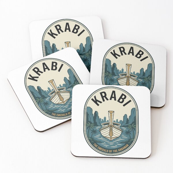 Item preview, Krabi Thailand Retro Travel Badge Longtail Boat designed and sold by k3rstman1.