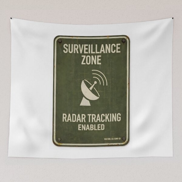 Item preview, Surveillance Zone - Radar Tracking Enabled | Military Sign designed and sold by Artist18XF.