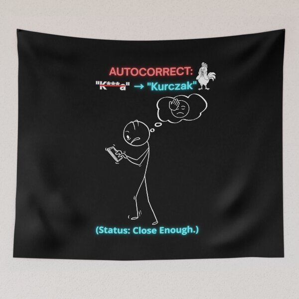 Item preview, Black AUTOCORRECT K***a Kurczak - Funny Polinglish Polish Humor Phone Gift designed and sold by VibePolinglish.