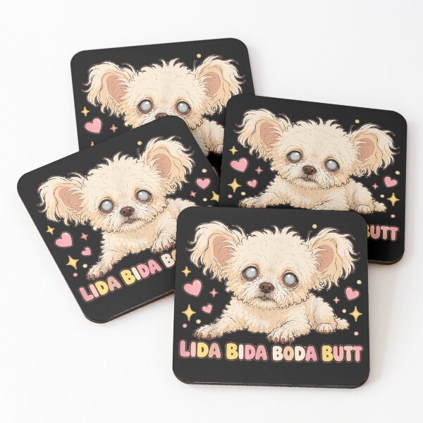 Item preview, Cute Fluffy Puppy Dog Illustration Lida Bida Boda Butt Text designed and sold by MassonCalepon.