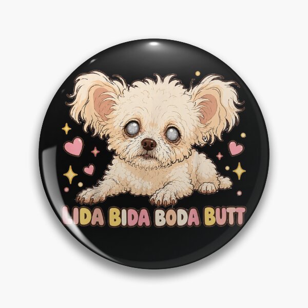 Item preview, Cute Fluffy Puppy Dog Illustration Lida Bida Boda Butt Text designed and sold by MassonCalepon.