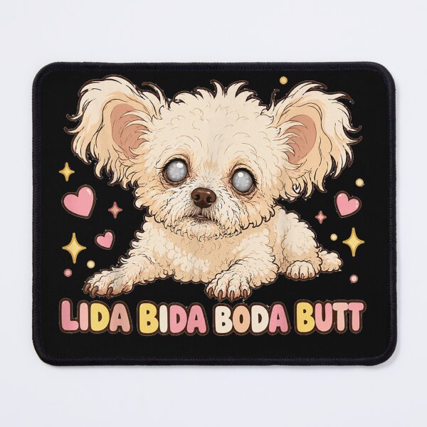 Item preview, Cute Fluffy Puppy Dog Illustration Lida Bida Boda Butt Text designed and sold by MassonCalepon.
