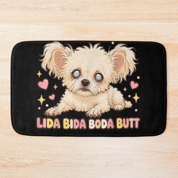 Item preview, Cute Fluffy Puppy Dog Illustration Lida Bida Boda Butt Text designed and sold by MassonCalepon.