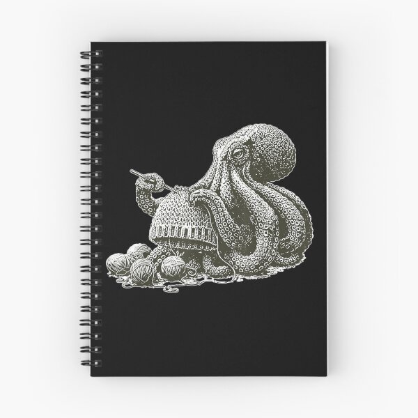 Item preview, Vintage Hand Drawn Octopus Knitting Beanie Hat Yarn Balls Illustration designed and sold by MassonCalepon.