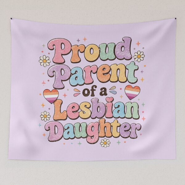 Item preview, Proud Parent of a Lesbian Daughter Groovy Pastel Pride designed and sold by SweetLilith.