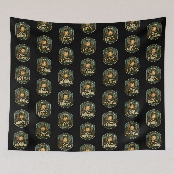Item preview, Slow Birding Society Vintage Owl Birdwatching Badge designed and sold by Cascio311.