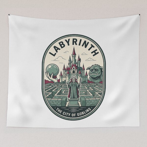 Item preview, Vintage Labyrinth Maze Goblin City Fantasy Badge designed and sold by k3rstman1.