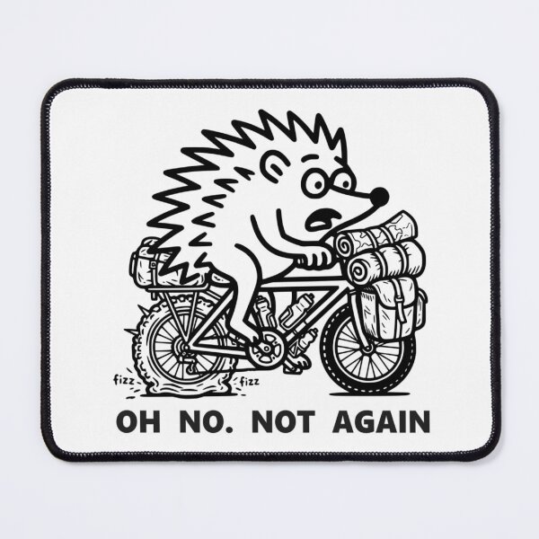 Item preview, Oh No Not Again Funny Bicycle Flat Tire Hedgehog T-Shirt designed and sold by The Bold Line Studio.