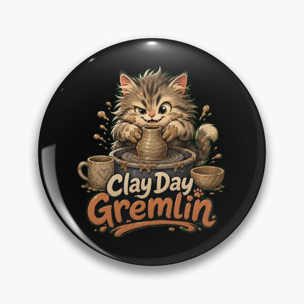 Item preview, Clay Day Gremlin Cute Cat Pottery Wheel Artist Design designed and sold by Cascio311.