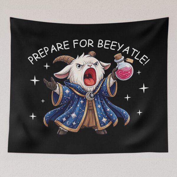 Item preview, Funny Goat Wizard Magic Potion Prepare For Beeyatle Fantasy Art designed and sold by KrystinaGiGi.