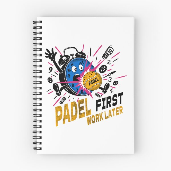 Item preview, Padel First Work Later — Funny Retro Cartoon Padel Player Design designed and sold by AfterHoursSA.