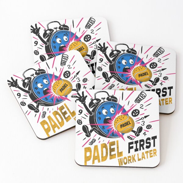 Item preview, Padel First Work Later — Funny Retro Cartoon Padel Player Design designed and sold by AfterHoursSA.