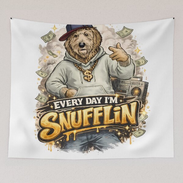 Item preview, Every Day I’m Snufflin – Hip Hop Goldendoodle Cartoon designed and sold by futurekidlets.