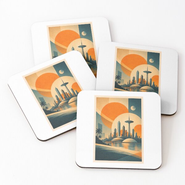 Item preview, Futuristic City Skyline Retro Poster Art designed and sold by LumexStudio.