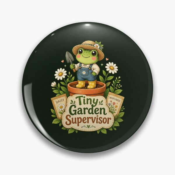 Item preview, Tiny Garden Supervisor Cute Frog Gardener Cottagecore Design designed and sold by Cascio311.