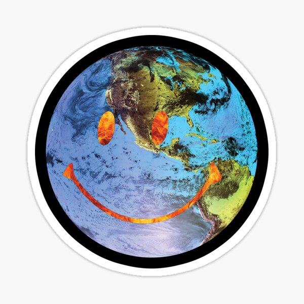 Travis Scott Astroworld Globe Smiley Sticker