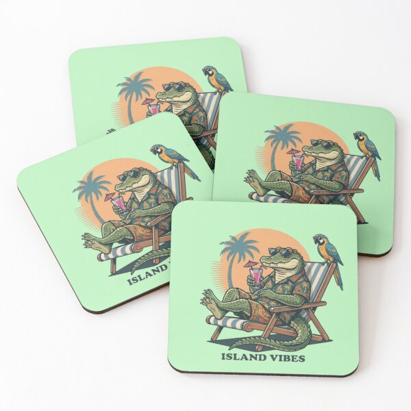 Item preview, Island Vibes – Tropical Alligator Art designed and sold by Dogandesighn.