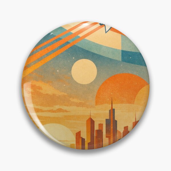 Artikelvorschau, Paper Plane Over Retro Futuristic City Sunset entworfen und verkauft von LumexStudio.