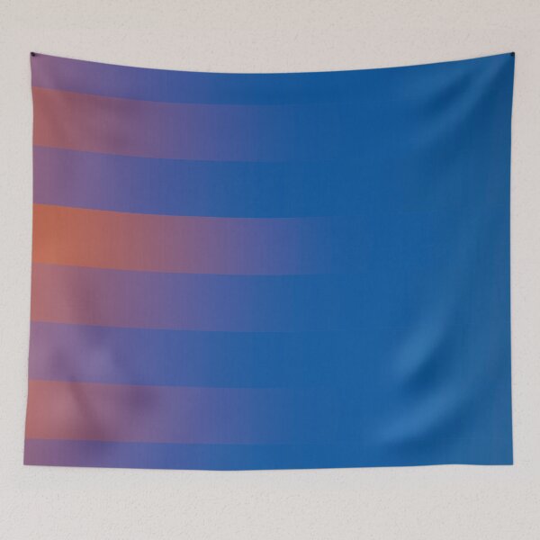 Item preview, Blue Orange Gradient Stripes Abstract Modern Minimalist Poster designed and sold by ByJacobHam.