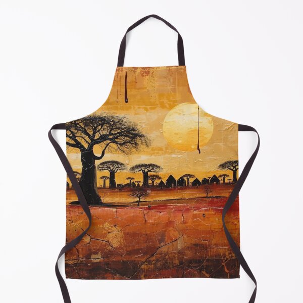 Item preview, African Baobab Tree Abstract Landscape Art Work designed and sold by Inkingdesigns.