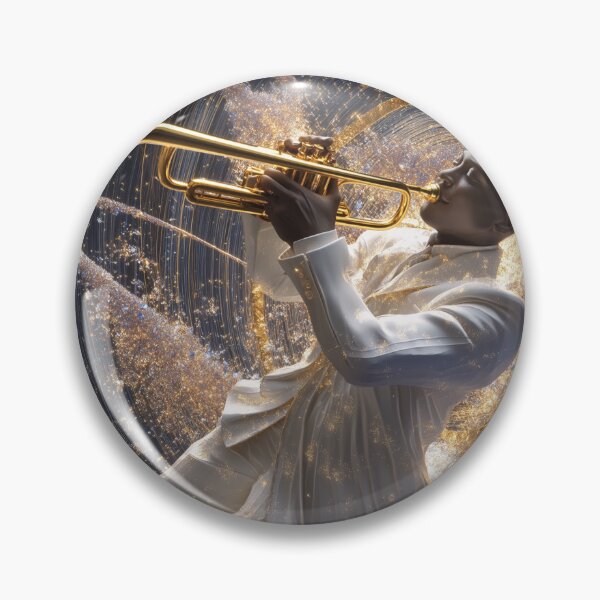 Item preview, Cosmic Jazz Consciousness Trumpet — Bold Gold Soul Music Art Print designed and sold by CosmicRockArt.