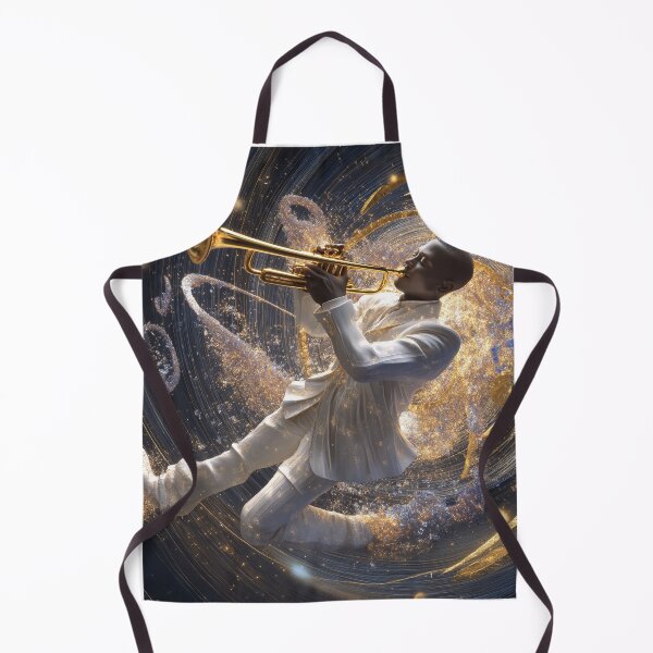 Item preview, Cosmic Jazz Consciousness Trumpet — Bold Gold Soul Music Art Print designed and sold by CosmicRockArt.