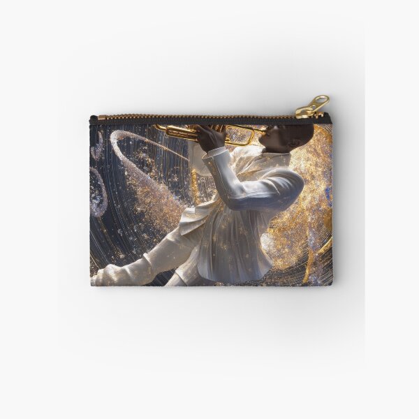Item preview, Cosmic Jazz Consciousness Trumpet — Bold Gold Soul Music Art Print designed and sold by CosmicRockArt.