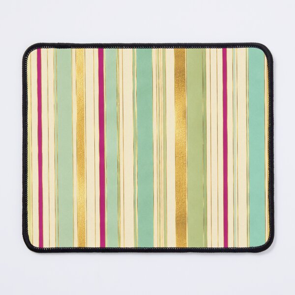 Item preview, Aqua Gold Stripe Wallpaper | Luxury Coastal Chic Seamless Pattern designed and sold by astersgraphics.