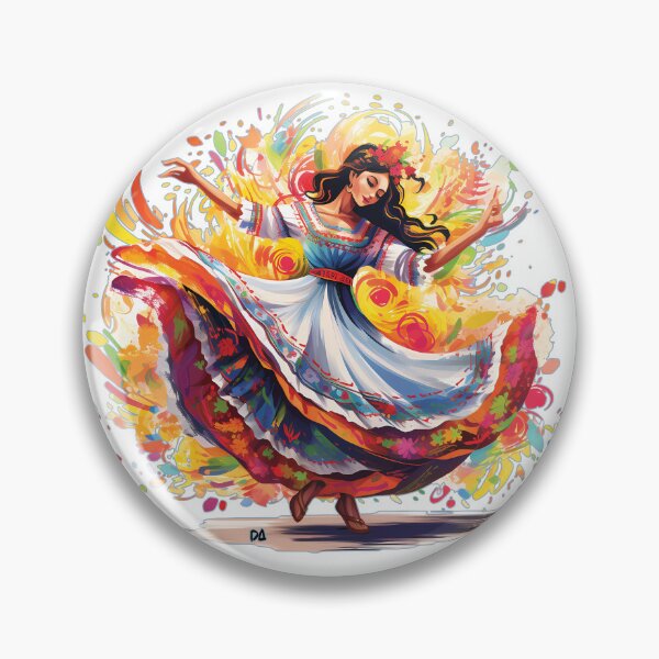 Item preview, Mexican Folkloric Dancer Art Print Colorful Ballet Folklorico Viva Mexico Poster designed and sold by DesignArtist.ia.