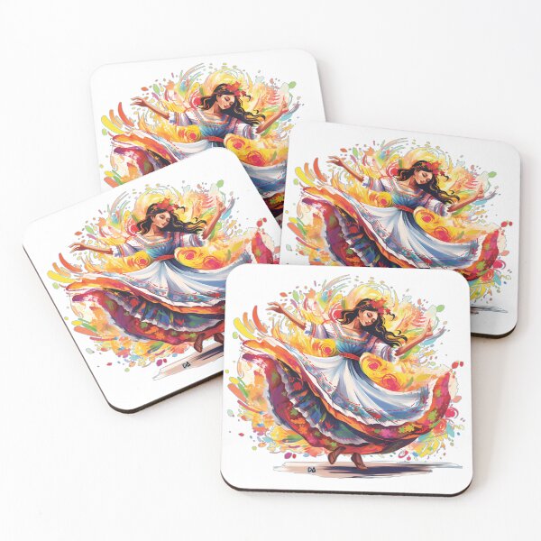 Item preview, Mexican Folkloric Dancer Art Print Colorful Ballet Folklorico Viva Mexico Poster designed and sold by DesignArtist.ia.