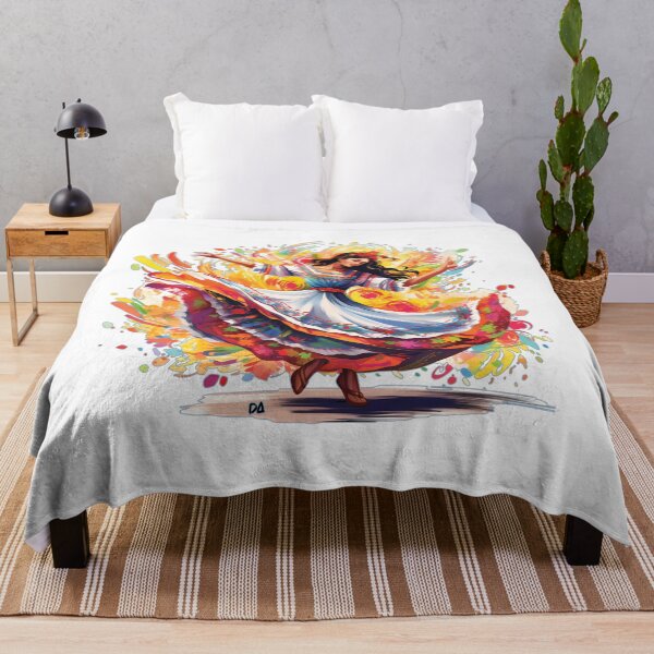 Item preview, Mexican Folkloric Dancer Art Print Colorful Ballet Folklorico Viva Mexico Poster designed and sold by DesignArtist.ia.