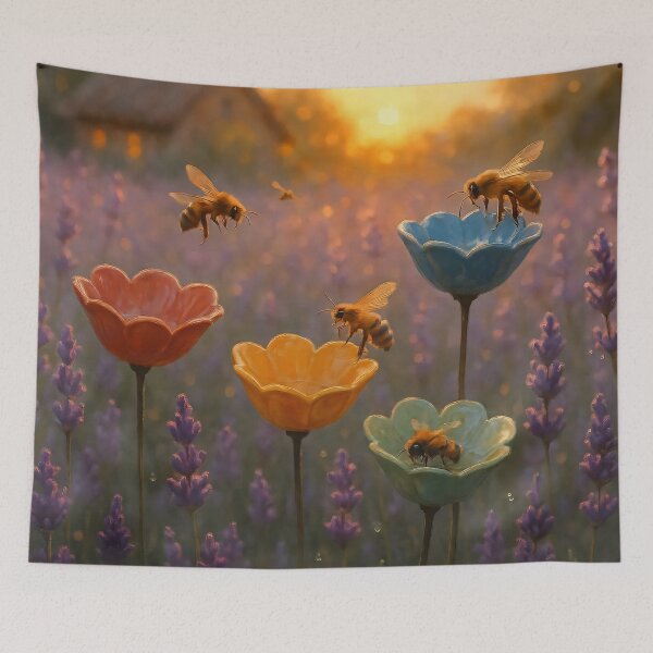 Item preview, Golden Hour Bees designed and sold by AI-Only Creations.