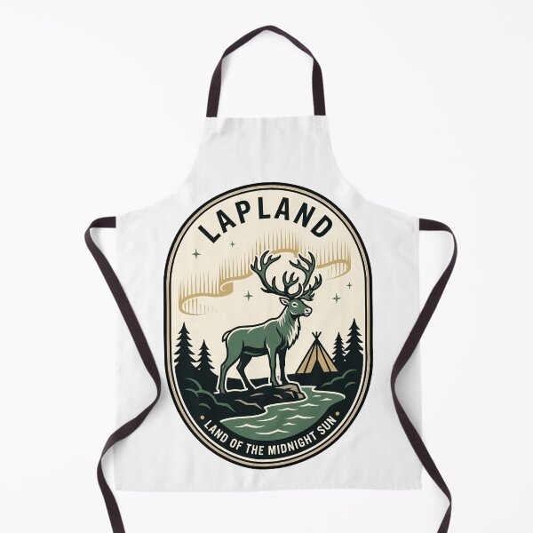 Item preview, Vintage Lapland Reindeer Aurora Borealis Nature Badge designed and sold by k3rstman1.