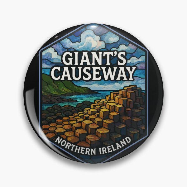 Item preview, Giant's Causeway Northern Ireland Stained Glass Art Travel designed and sold by TomFrontierArt.