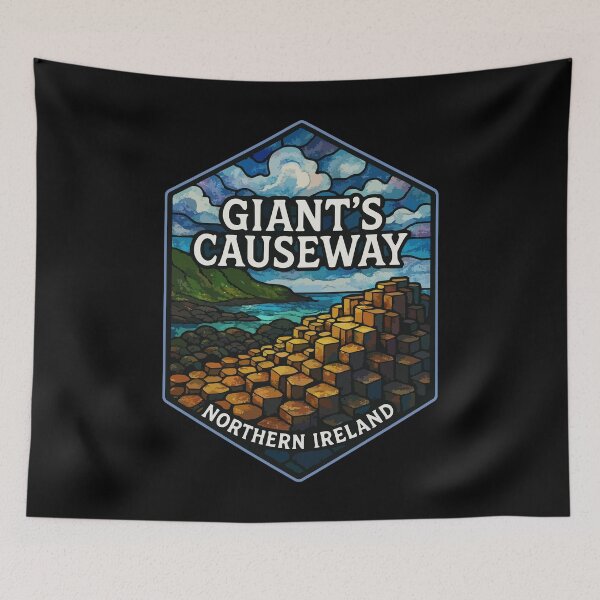 Item preview, Giant's Causeway Northern Ireland Stained Glass Art Travel designed and sold by TomFrontierArt.