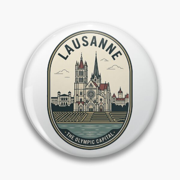Item preview, Vintage Lausanne Switzerland Olympic Capital Travel Badge designed and sold by k3rstman1.