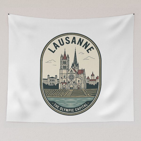 Item preview, Vintage Lausanne Switzerland Olympic Capital Travel Badge designed and sold by k3rstman1.