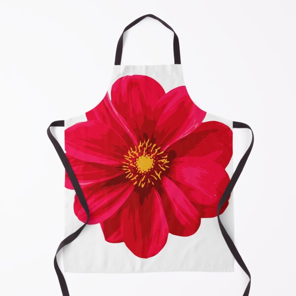 Item preview, Red Dahlia Flower Botanical Summer Floral Illustration designed and sold by vibecraft_studio2.