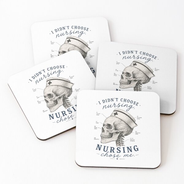 Item preview, I Didn't Choose Nursing Nursing Chose Me – Skull Nurse Navy Blue Tote designed and sold by KiwyStudio.
