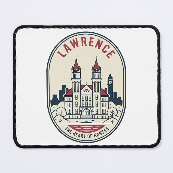 Item preview, Lawrence Kansas Retro University Town Skyline Badge designed and sold by k3rstman1.