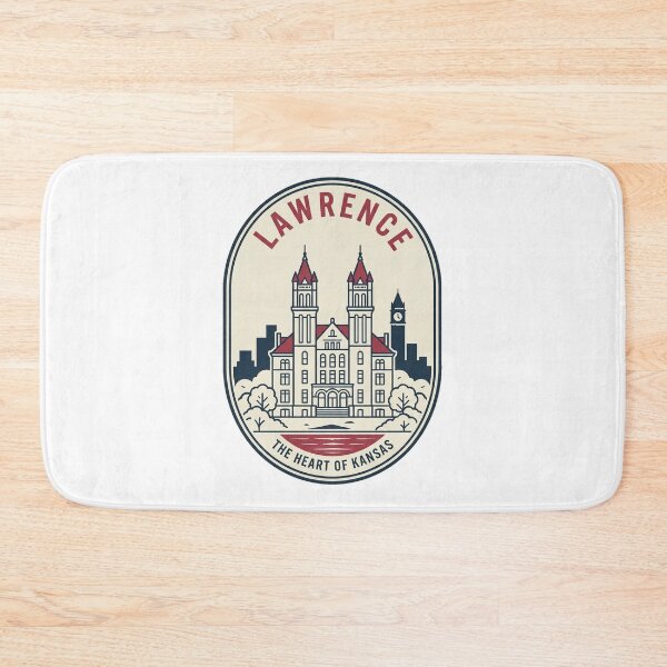 Item preview, Lawrence Kansas Retro University Town Skyline Badge designed and sold by k3rstman1.