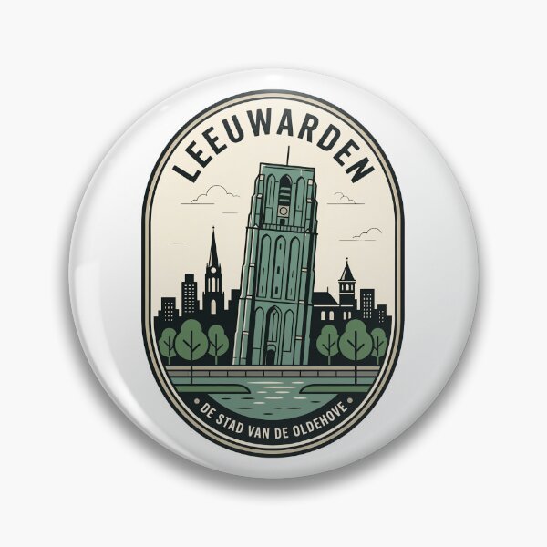 Item preview, Leeuwarden Netherlands Oldehove Leaning Tower Travel Badge designed and sold by k3rstman1.