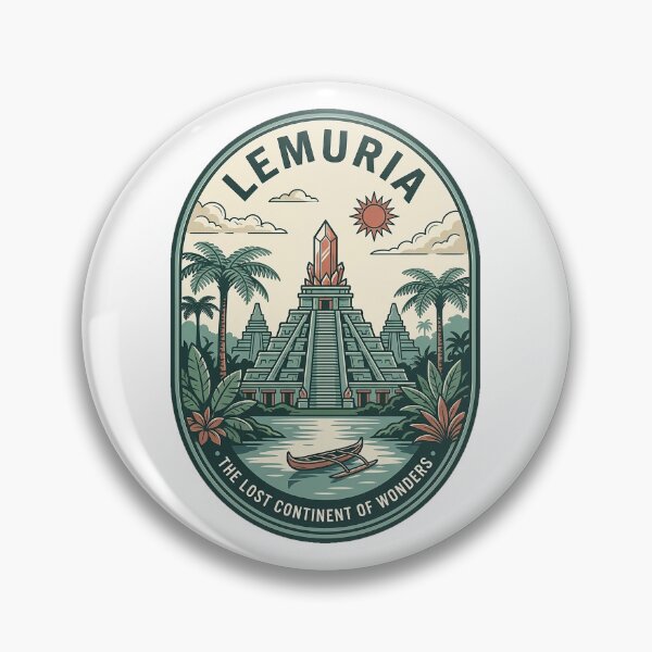 Item preview, Vintage Lemuria Lost Continent Ancient Pyramid Badge designed and sold by k3rstman1.